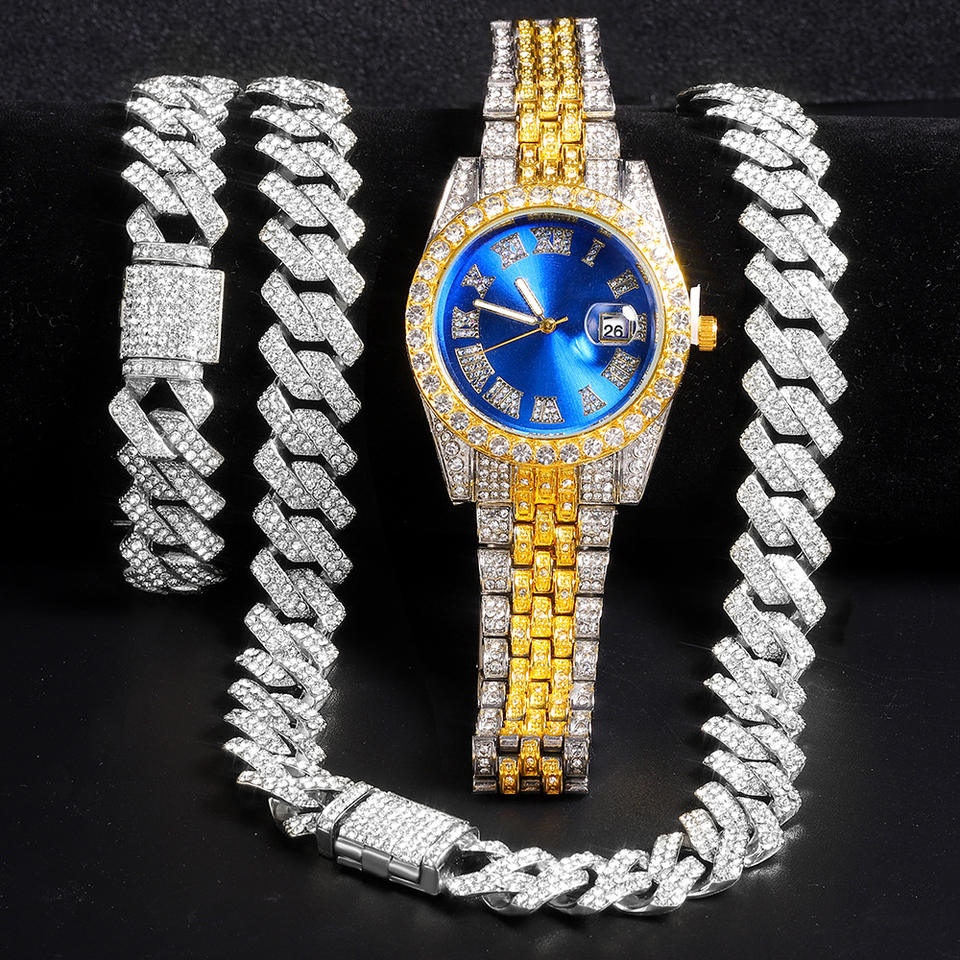 Iced-Out Luxury Watch & Bracelet Set™