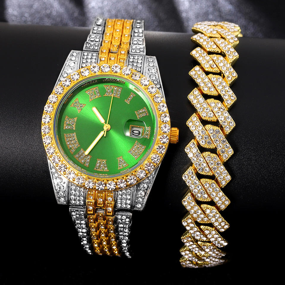 Iced-Out Luxury Watch & Bracelet Set™