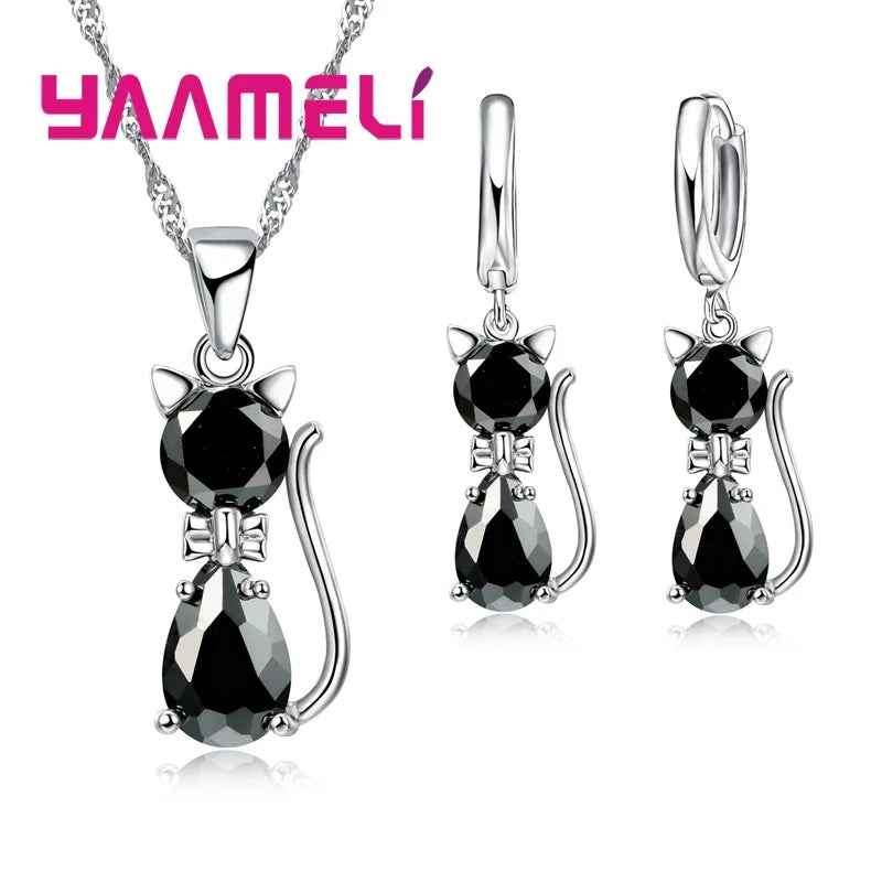 Charming Cat Pendant Jewelry Set™