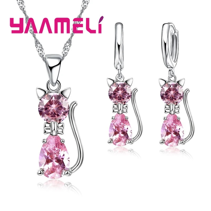 Charming Cat Pendant Jewelry Set™