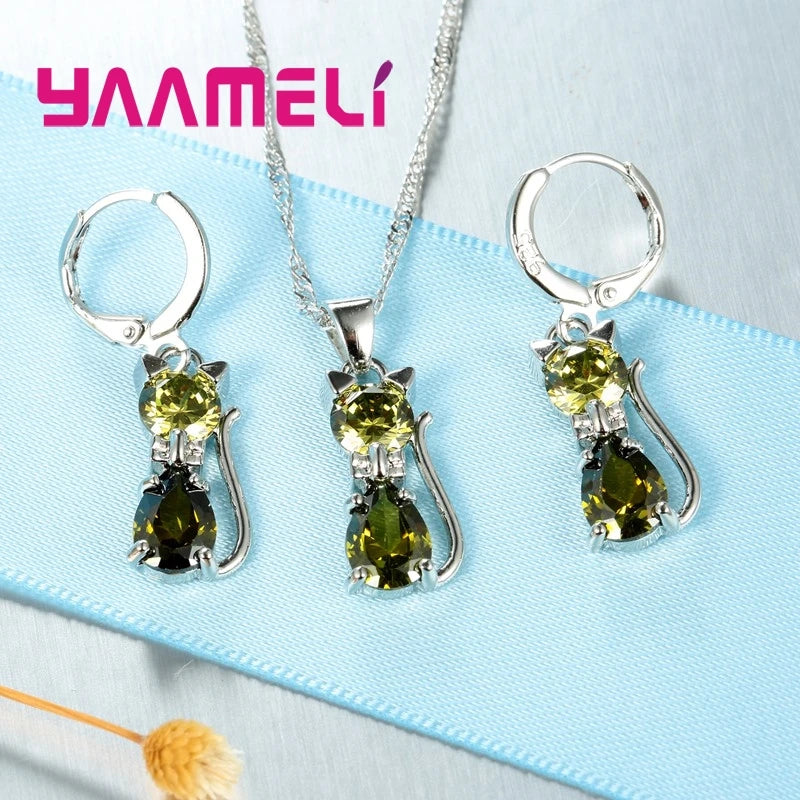 Charming Cat Pendant Jewelry Set™