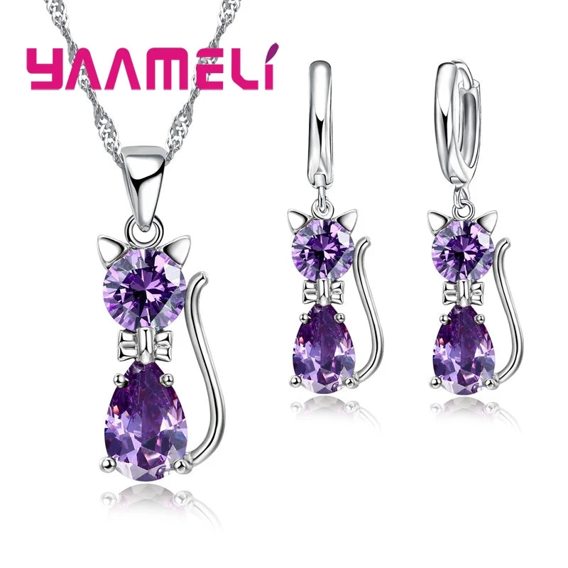Charming Cat Pendant Jewelry Set™