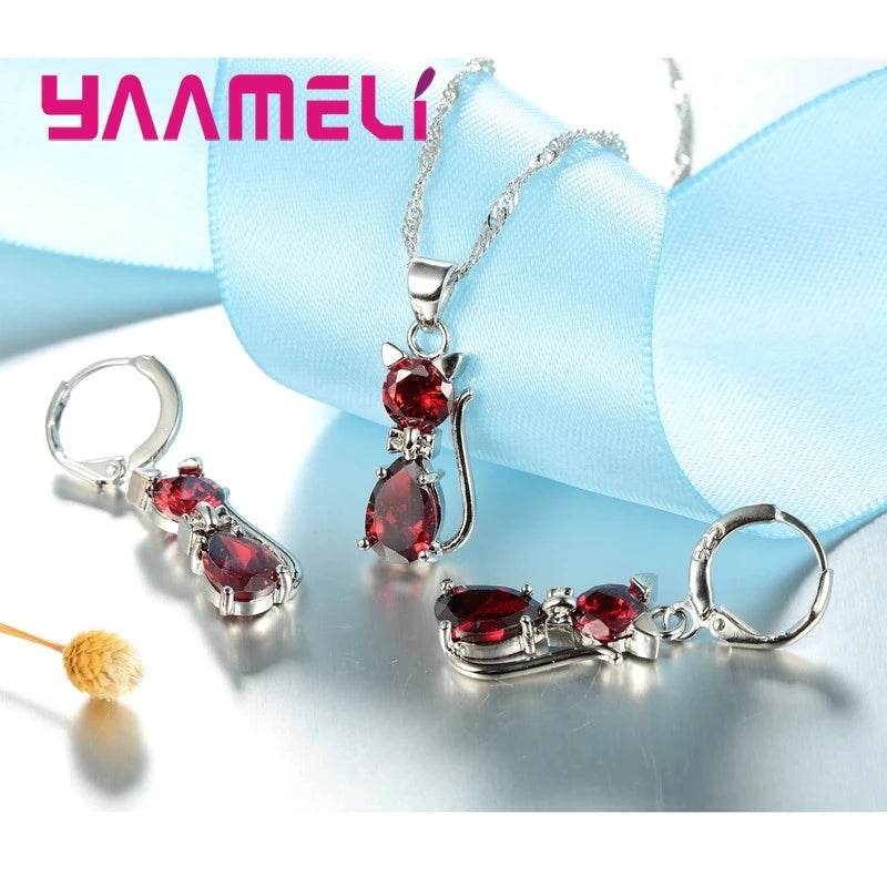 Charming Cat Pendant Jewelry Set™