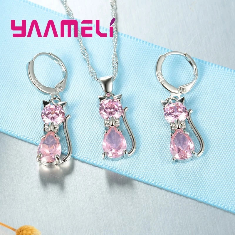 Charming Cat Pendant Jewelry Set™