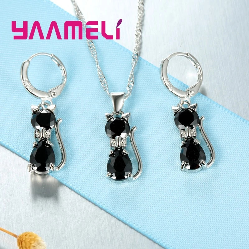 Charming Cat Pendant Jewelry Set™