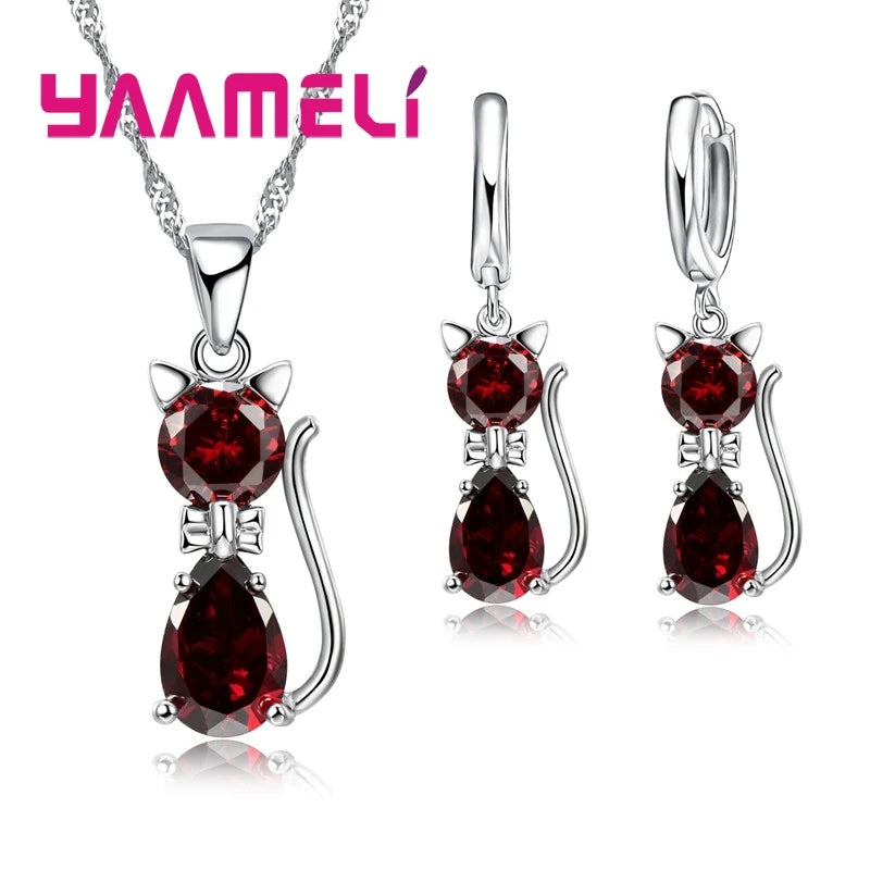 Charming Cat Pendant Jewelry Set™