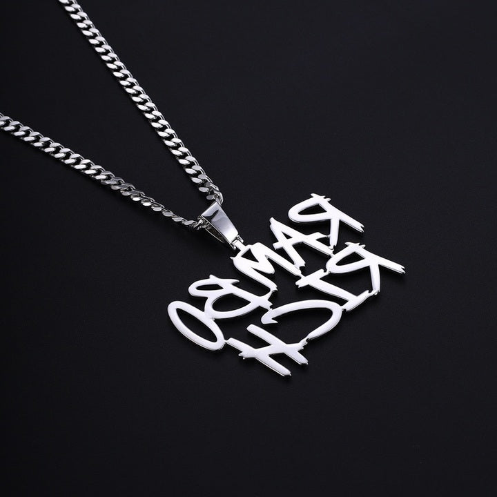 Custom VVS Moissanite Diamond Initial Letter Pendant - 925 Sterling Silver Hip Hop Jewelry