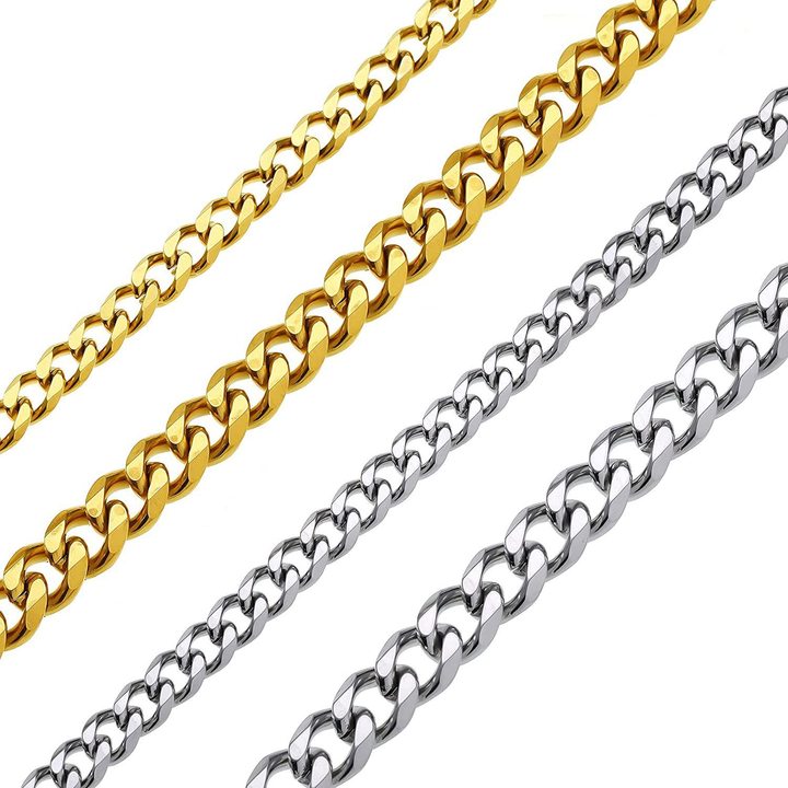 18K Gold Plated Stainless Steel Cuban Chain Necklace - Hip Hop Inspired Luxury Jewelry for Men & Women