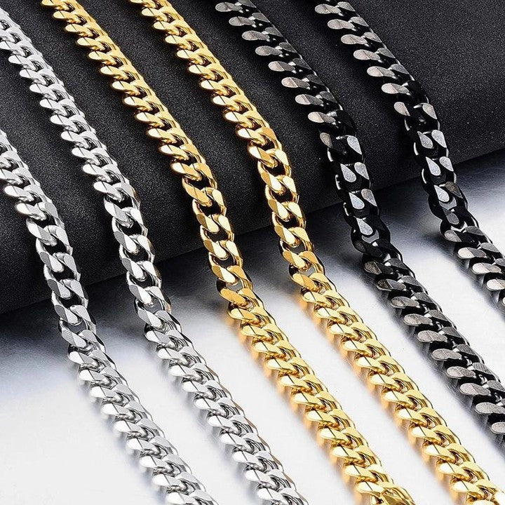 18K Gold Plated Stainless Steel Cuban Chain Necklace - Hip Hop Inspired Luxury Jewelry for Men & Women
