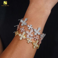 Exquisite 925 Sterling Silver VVS Moissanite Cuban Link Chain Bracelet - Soldier Cross Design for Men