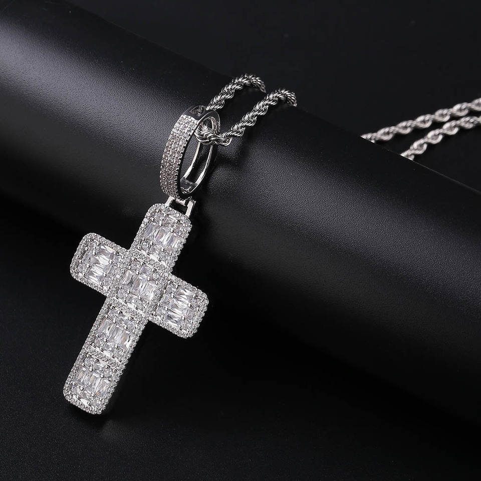 Customizable Bling Cross Charm Necklace™