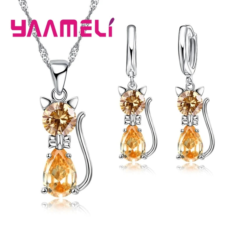Charming Cat Pendant Jewelry Set™