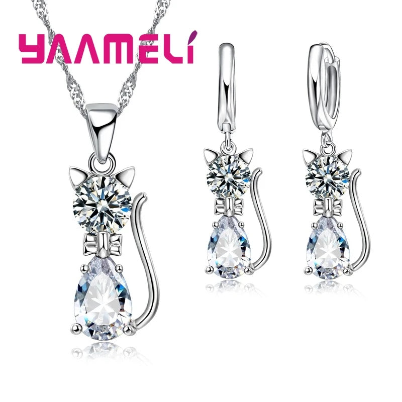 Charming Cat Pendant Jewelry Set™