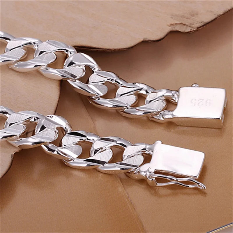 Elegant Square Gem Silver Bracelet™