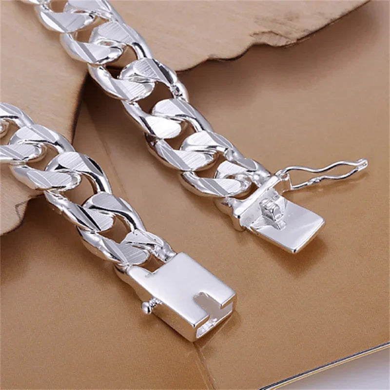 Elegant Square Gem Silver Bracelet™