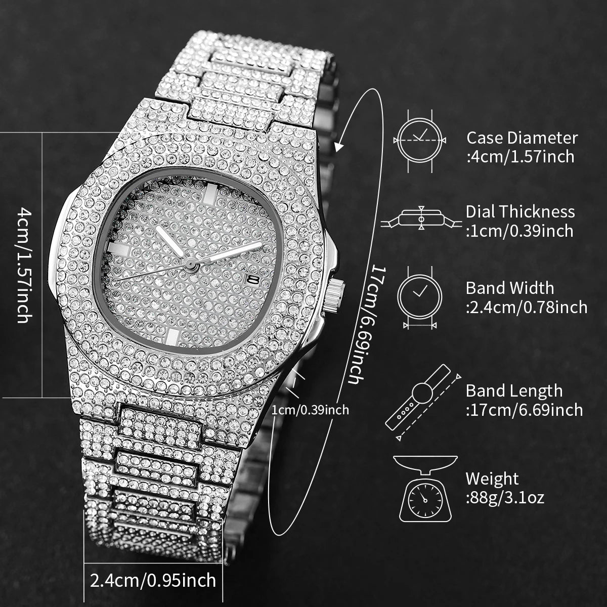 Diamond Luxe Men's Quartz Watch™