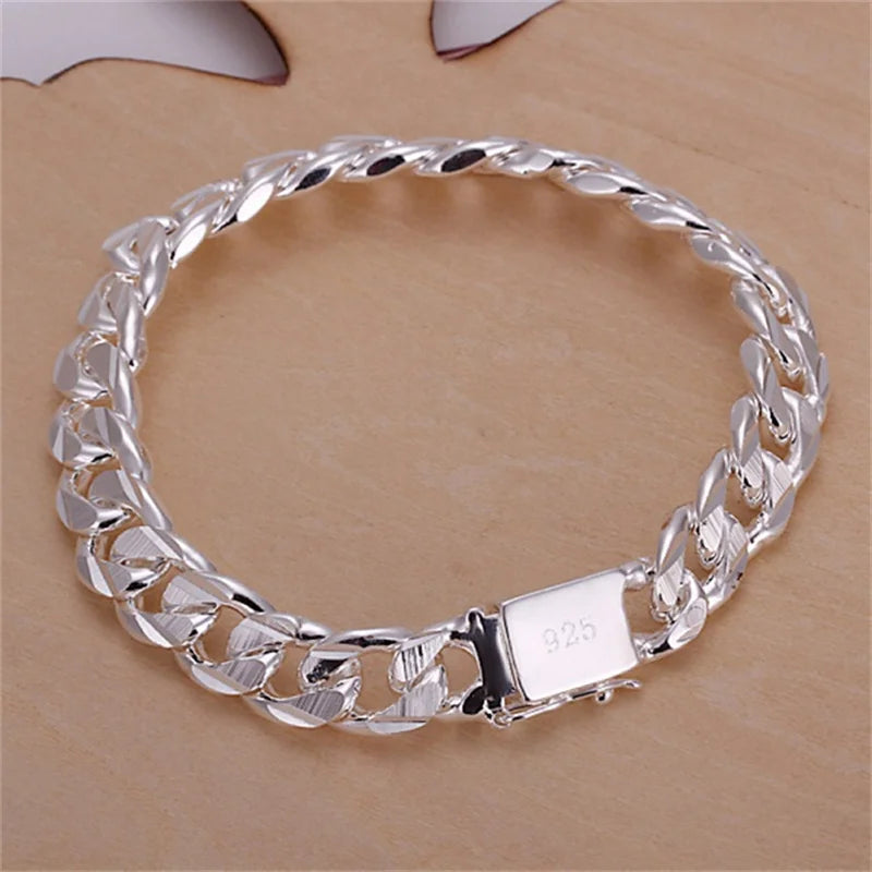 Elegant Square Gem Silver Bracelet™