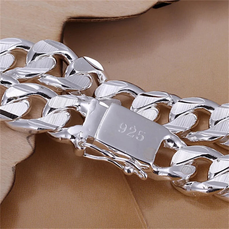 Elegant Square Gem Silver Bracelet™