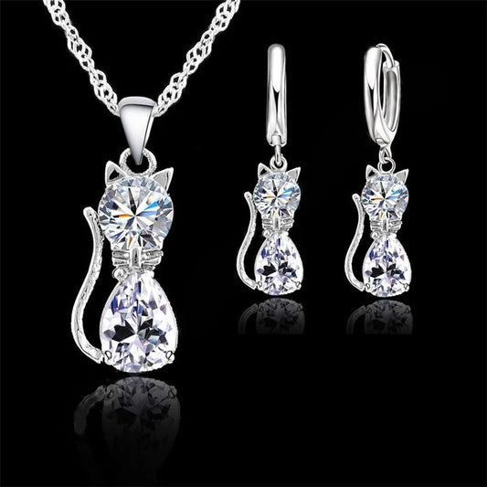 Charming Cat Pendant Jewelry Set™