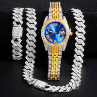 Iced-Out Luxury Watch & Bracelet Set™