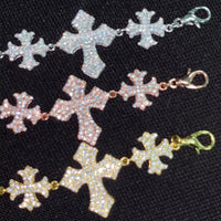 Exquisite 925 Sterling Silver VVS Moissanite Cuban Link Chain Bracelet - Soldier Cross Design for Men