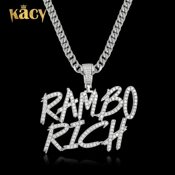 Custom VVS Moissanite Diamond Initial Letter Pendant - 925 Sterling Silver Hip Hop Jewelry