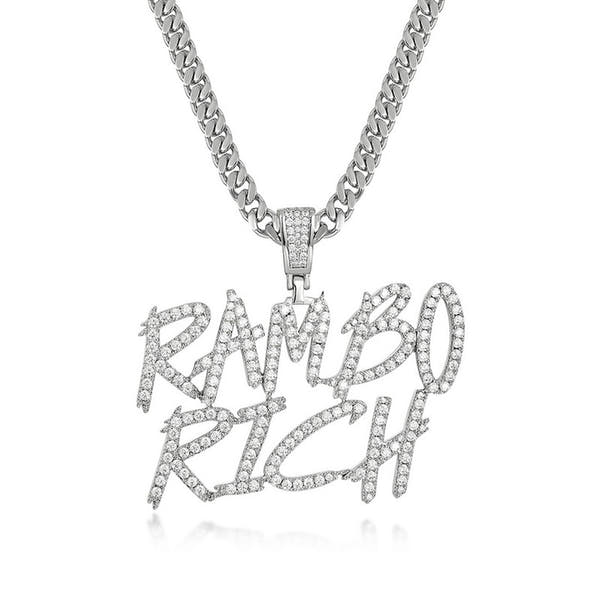Custom VVS Moissanite Diamond Initial Letter Pendant - 925 Sterling Silver Hip Hop Jewelry
