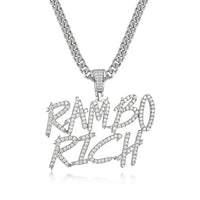 Custom VVS Moissanite Diamond Initial Letter Pendant - 925 Sterling Silver Hip Hop Jewelry