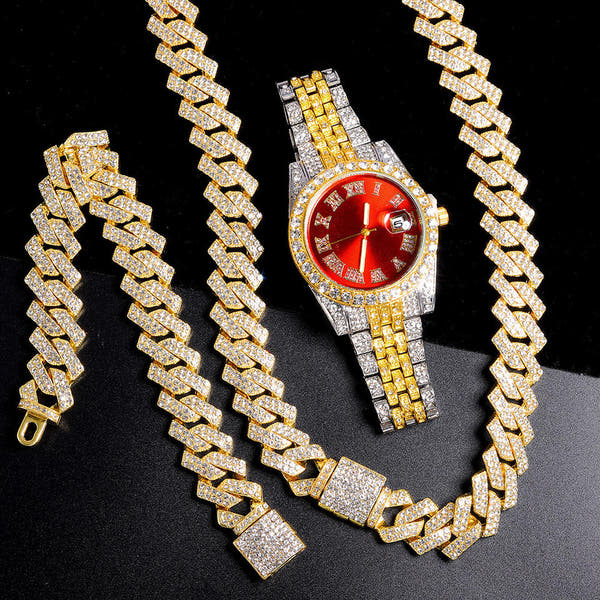 Iced-Out Luxury Watch & Bracelet Set™