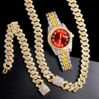 Iced-Out Luxury Watch & Bracelet Set™