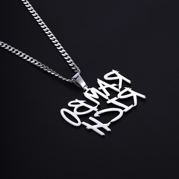 Custom VVS Moissanite Diamond Initial Letter Pendant - 925 Sterling Silver Hip Hop Jewelry