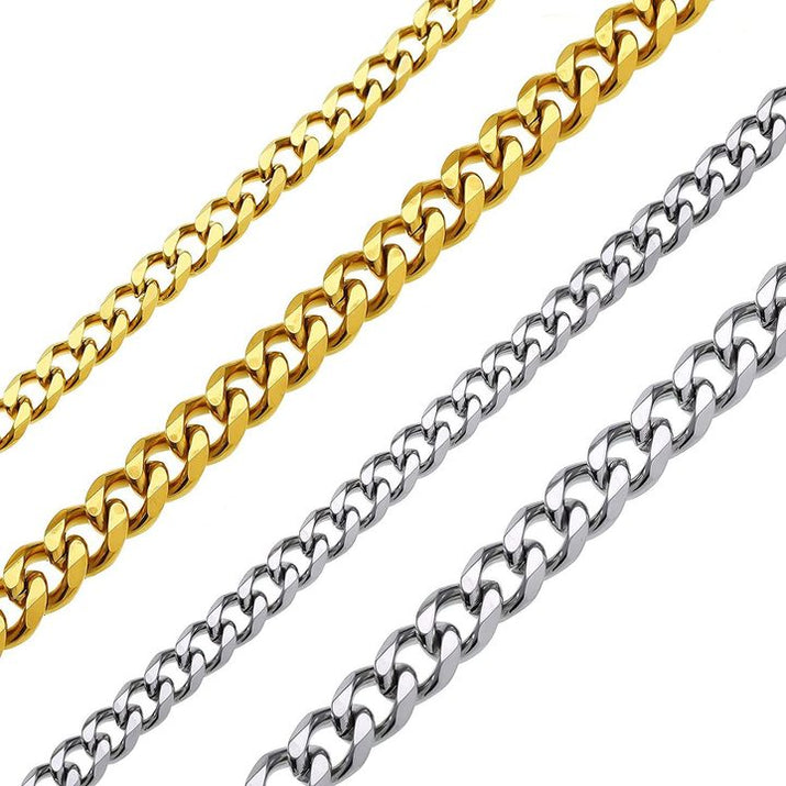 18K Gold Plated Stainless Steel Cuban Chain Necklace - Hip Hop Inspired Luxury Jewelry for Men & Women