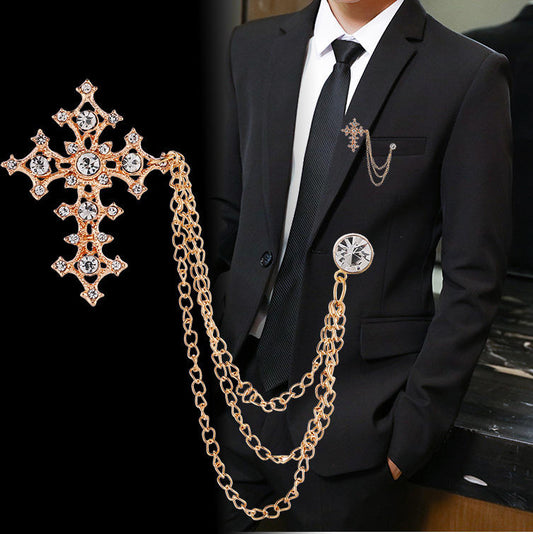 Personalized Luxury Diamond Cross Brooch™