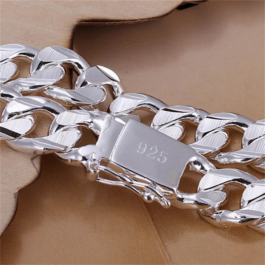 Elegant Square Gem Silver Bracelet™